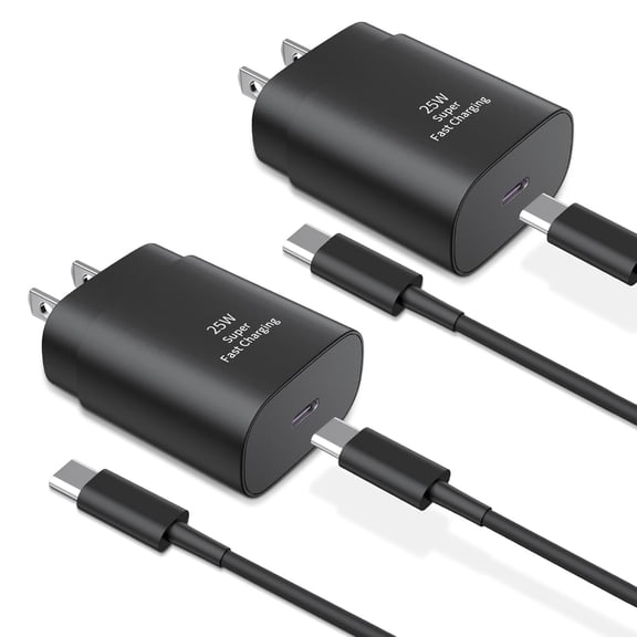 Type C Fast Charging,2Pack 25W Super Fast USB C Block with 6Ft USB C Cable Compatible with Samsung Galaxy S24 Ultra/S23/S22/S21/S20/Note 20/10,Pixel 6 5 4 Pro XL/iPhone 15 Series