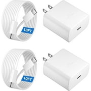 Super Fast Charger Type C, 2Pack 45W USB C Fast Charging Block Wall Charger with 2*10FT Android Phone Charger Cable Compatible with Samsung Galaxy S25/S24/S23 Ultra/S23+/S22/S21/S20