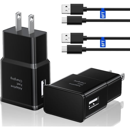 Type C Charger Fast Charging,2Pack Android Phone Adapter Wall Plug Block with 6ft Cable Compatible for Samsung Galaxy S22/S21/S20/S10/S9/S8/Note 20/Note 10/Note 9/Note 8/Z Fold/Z Flip/A Series price history and forecast - QZIIW 05-657