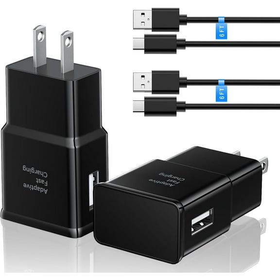 Type C Charger Fast Charging,2Pack Android Phone Adapter Wall Plug Block with 6ft Cable Compatible for Samsung Galaxy S22/S21/S20/S10/S9/S8/Note 20/Note 10/Note 9/Note 8/Z Fold/Z Flip/A Series