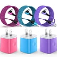 thumbnail image 1 of Type C Charger Fast Charging, 3 Pack Charger Block with USB C Charging Cable 6FT, Type C Block USB C Wall Charger Adapter Plug Brick Cube Charger Station Power Base Android Phone Charger, Mixed, 1 of 7