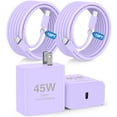 thumbnail image 1 of Super Fast Charger Type C, 2Pack 45W USB C Fast Charging Block Wall Charger with 2*10FT Android Phone Charger Cable Compatible with Samsung Galaxy S26/S26 Ultra/S25/S24/S23 Ultra/S23+/S22/S21/S20, 1 of 7