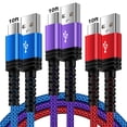 thumbnail image 1 of Type C Charger Fast Charging Cable 10ft 10 feet,3PACK HopePow Usb A to Usb C Cable 10ft Charging Cable Android Charger High Speed Phone Charger Cord Type C Fast Charging,Multi-color, 1 of 7