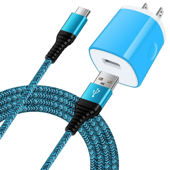 Type C Charger Fast Charging Cable 10ft with USB Wall Charger Block,ABCPOW USB A to USB C Type C Cable High Speed Fast Charger for Android Type C Charger Charging Cords USB-C Phone Cables