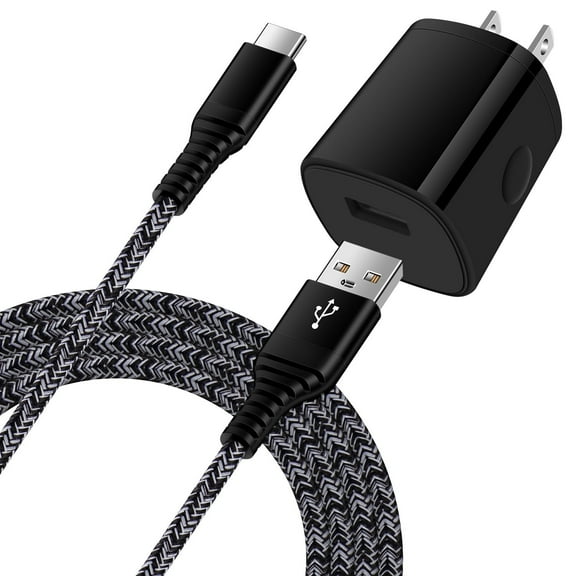 Type C Charger Fast Charging Cable 10ft with USB Wall Charger Block,ABCPOW USB A to USB C Type C Cable High Speed Fast Charger for Android Type C Charger Charging Cords USB-C Phone Cables