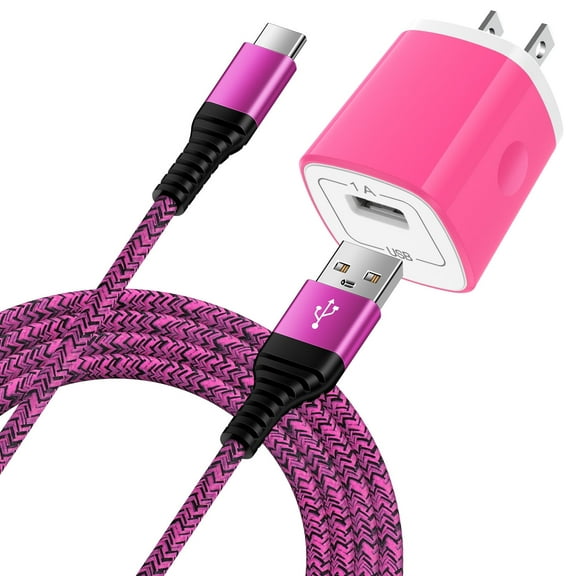 Type C Charger Fast Charging Cable 10ft with USB Wall Charger Block,ABCPOW USB A to USB C Type C Cable High Speed Fast Charger for Android Type C Charger Charging Cords USB-C Phone Cables