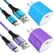 Type C Charger Fast Charging Cable 10ft with USB Wall Charger Block,ABCPOW USB A to USB C Type C Cable High Speed Fast Charger for Android Type C Charger Charging Cords USB-C Phone Cables