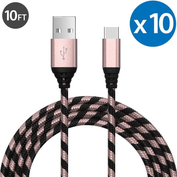 Type C Fast Charging Cable USB-C Type-C 3.1 Data Sync Charger Cable Cord For Samsung Galaxy S10+ S9 S8 Plus Galaxy Note 8 9 Nexus 5X 6P OnePlus 2 3 LG G5 G6 G7 V20 V30 V40 HTC M10 Google Pixel