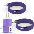 thumbnail image 1 of Type C Charger Fast Charging, USB C Charger Block, 2 Pack Dual Port Wall Charger Adapter w/ Type C Cable 6FT, USB C Charging Block Power Station USB Brick Cube Compatible for Samsung Android, Purple, 1 of 7