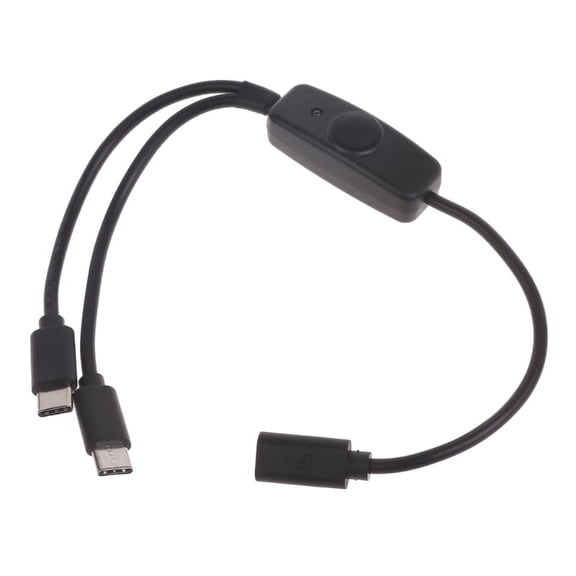 Type C Charging Extension Cord On/Off Button charge Two Devices Simultaneously