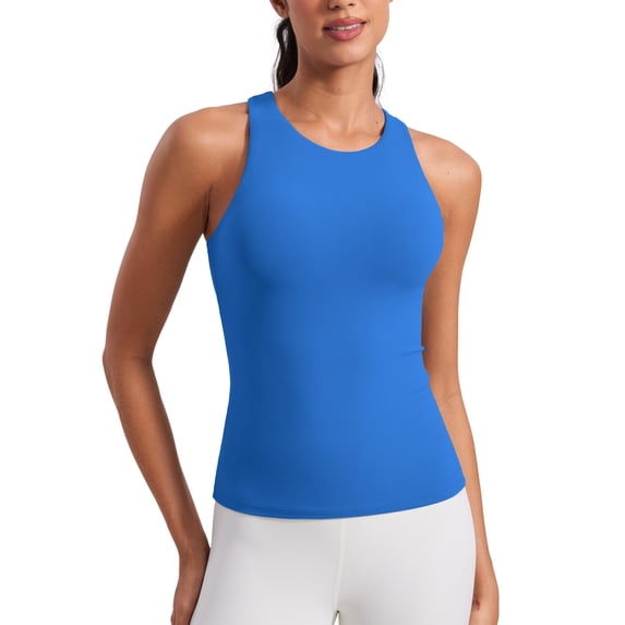 CRZ YOGA Butterluxe Workout Tank Tops for Women Racerback Padded Yoga Athletic Shirt with Built in Bra