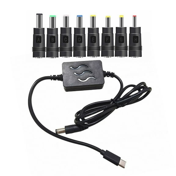 Type C DC24V Power Supply Charging Cable with Multiple Adapters for LED Lights