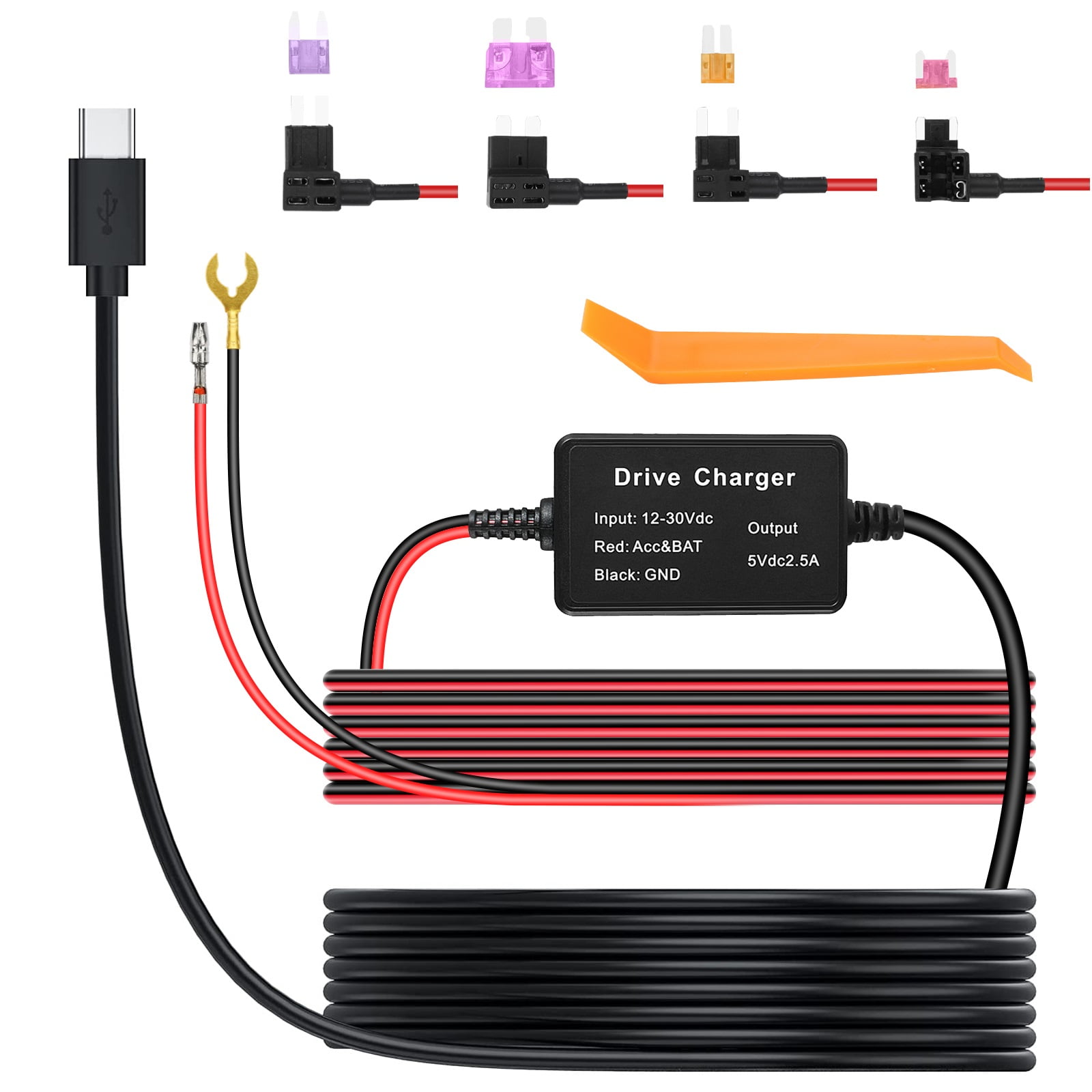  Type-C Dash Cam Hardwire Kit for GOODTS Dash Cam A15 Series,  Hardwire Kit Fuse for Dash Cam, Low Voltage Protection for Dash Camera :  Electronics