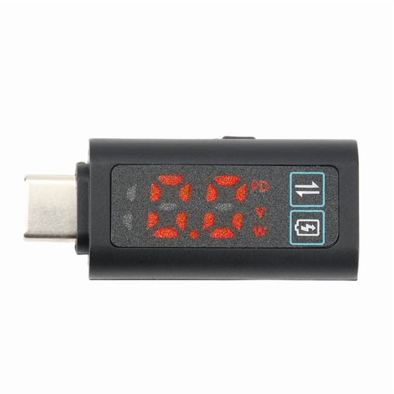 Type-C Digital Voltmeter DC 5-24V Voltage Meter HD Display PD100W Fast Charging Adapter Power Tester Red Words,1 * Fast Charging Adapter,Red Letter