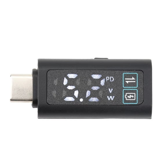 Type-C Digital Voltmeter DC 5-24V Voltage Meter HD Display PD100W Fast Charging Adapter Power Tester White Words,1 * Fast Charging Adapter,White Characters