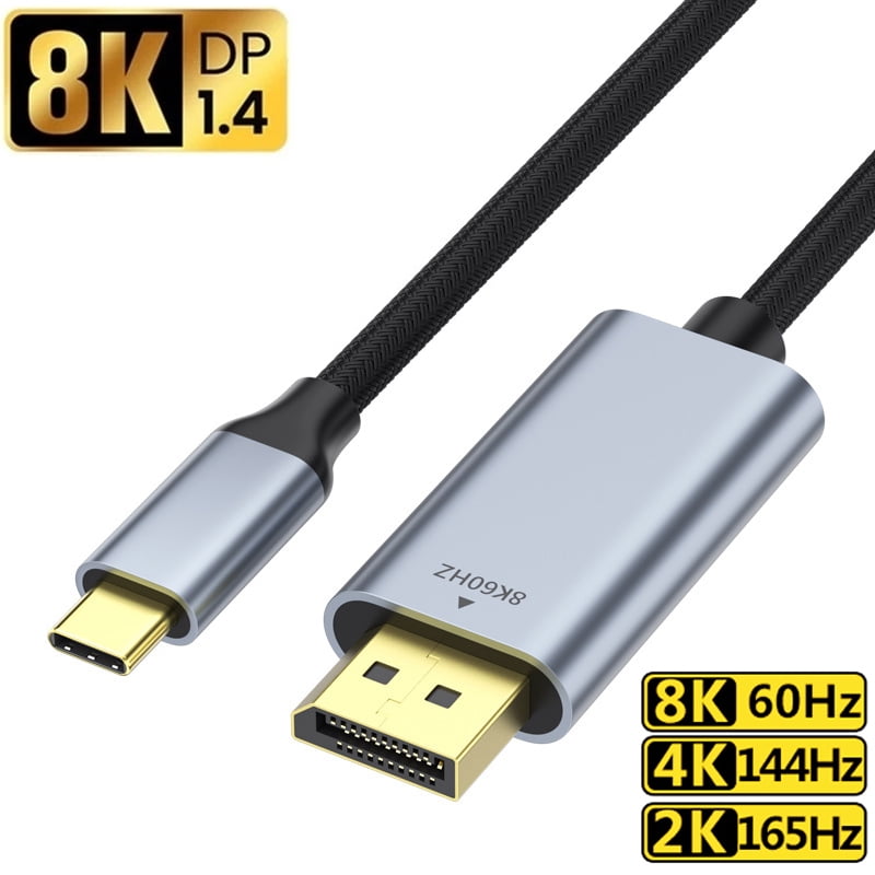 USB-C To DisplayPort Cable - Supports 4K @ 60Hz & 144Hz Refresh Rate For Gaming & Monitors