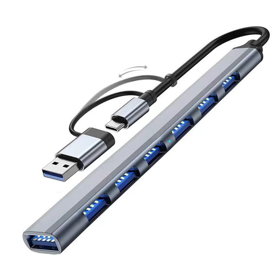 Type-C Docking Station 4 USB Hub Adapter Portable 4/7 Ports USB Splitter 5Gbps High Speed Aluminum Alloy