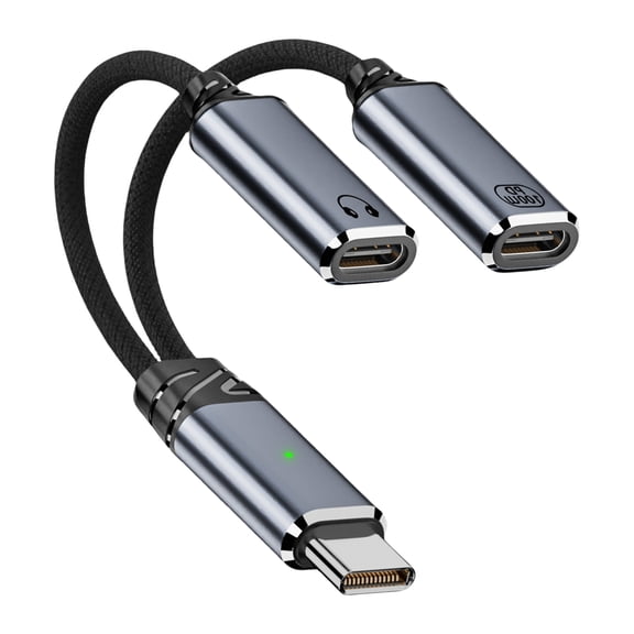 Type C Dongle for Headphones and Charging HiFi Sound Quality Fast Charging Adapter Cord Wire Support Data Sync