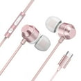thumbnail image 1 of Type C Earphones, ZzCityTK Hi-Fi Noise Cancelling In-Ear Headphones, 9.2mm Driver USB-C Wired Earbuds with Mic Clear Sound Wide Compatibility, Pink, 1 of 1