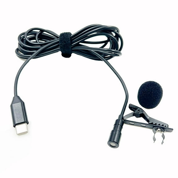 Type C External Lapel Mic High Sensitivity USB C Lavalier Microphone Distortion Frees Sound Suitable for Phone 15 Series