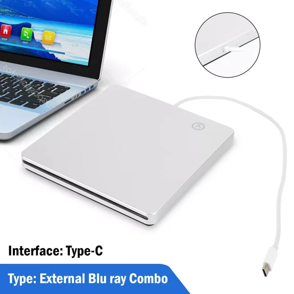 Type-C External Portable Blue ray Drive DVD Combo Player Reader for Mac OS Win10