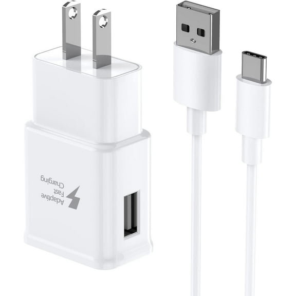Type C Fast Charger Kit with USB Type C Cable 4ft for Ulefone Power Armor 14 Adaptive Fast Charging Wall Charger Kit Set with USB-C Cable - White
