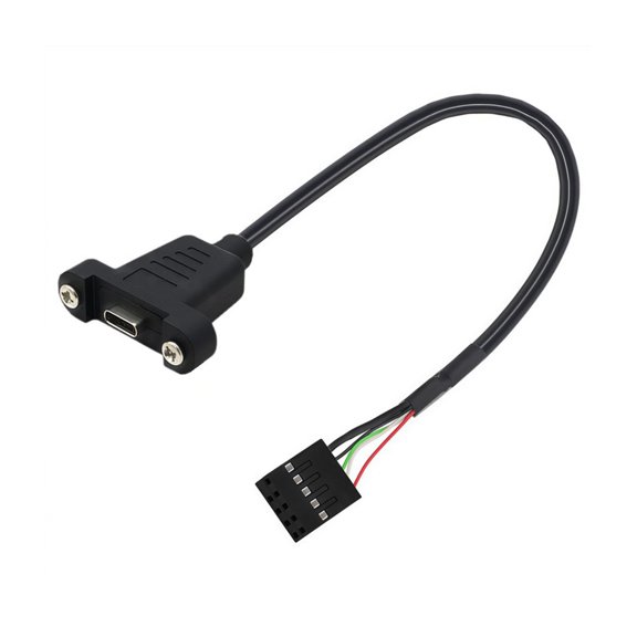 Type-C Female Internal Adapter Cable for Motherboard 9-Pin Header, 20CM USB 2.0 Cable for Equipment Panels and Cases