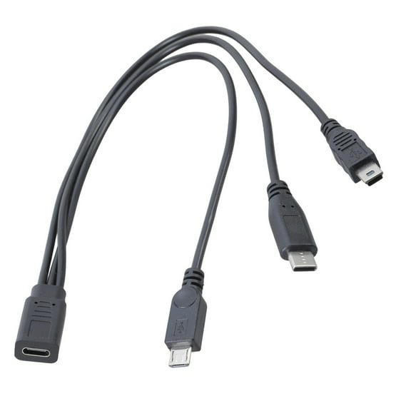 Type C Female to Type C Charging Wire Splitter Cord Power Supply Line For Electronics Smartphones and Tablets 30cm