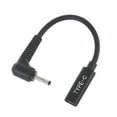 Type C Female to for DC 4.0x1.7mm Power Extension Cord for Laptop Black