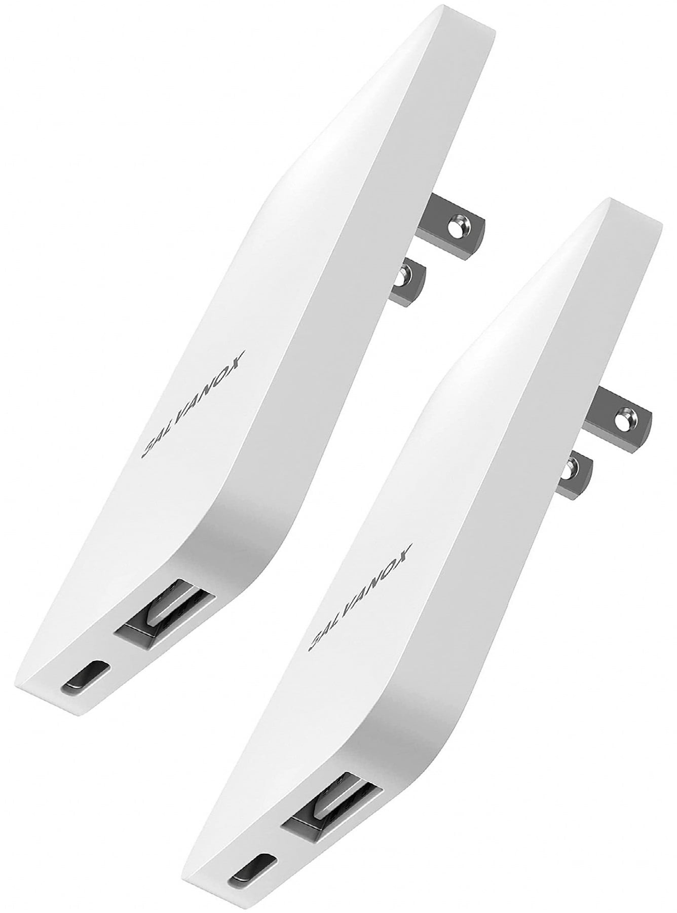 Type C Flat Wall Charger, Galvanox Ultra Slim (Multi-Port Power Adapter) for iPhone 11/12 iPhone 13 Pro/Max and Samsung Galaxy Models, 20W Fast Charging Outlet Plug - 2 Pack (Dual USB-C USB-A)