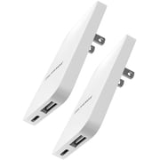 Type C Flat Wall Charger, Galvanox Ultra Slim Multi-Port Power Adapter for iPhone 11/12 iPhone 13 Pro/Max and Samsung Galaxy Models, 20W Fast Charging Outlet Plug - 2 Pack Dual USB-C USB-A