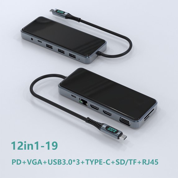 Computer Digital Hub Type-C HUB USB 3.0 Splitter with Network Port expansion Dock Computer ...