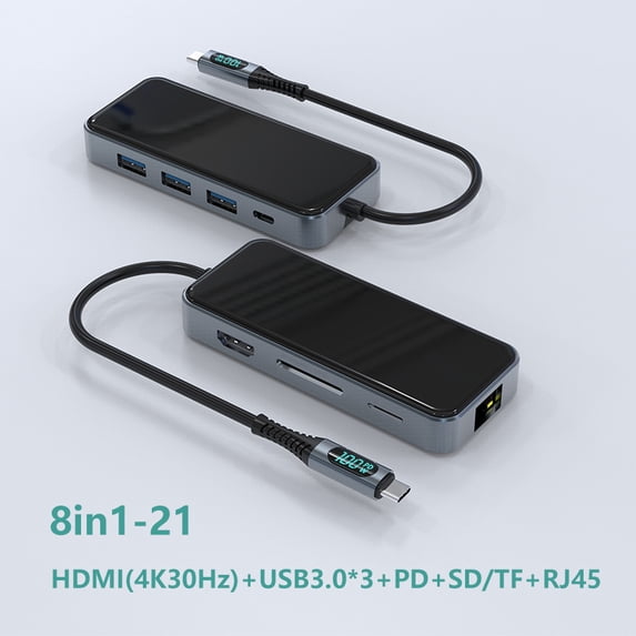 Computer Digital Hub Type-C HUB USB 3.0 Splitter with Network Port expansion Dock Computer ...