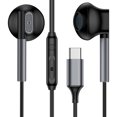thumbnail image 1 of Type C Headphones Wired, FiveBox USB C in-Ear Wired Earbuds Type C Earphones with Microphone & Remote Control, Bass Stereo Noise Cancelling Headphone Compatible for iPhone, Samsung, Pixel, Black, 1 of 6