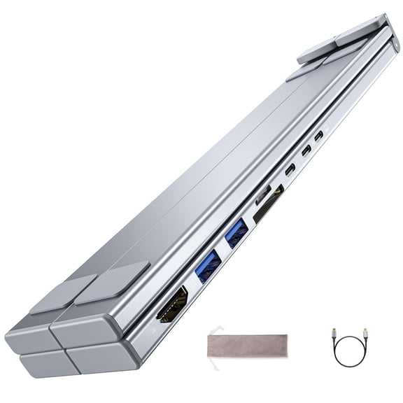 Type C Hubs with 4K, USB3.0, PD100W Charging SDTF Card Reader Multiport Connectivitys for Laptop, Desktop