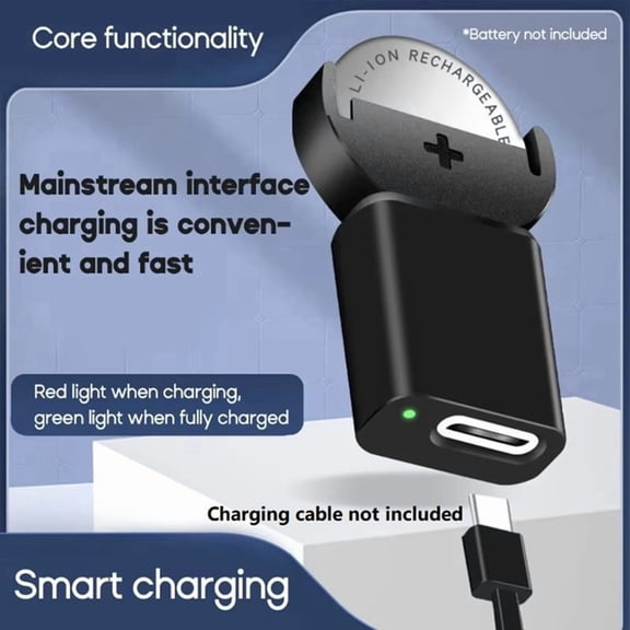 Type-C Li-Ion Charger LIR2032 LIR1632 LIR2025 LIR2016 LIR2032H Button Cell Battery Adapter USB C Fast Charging Charger