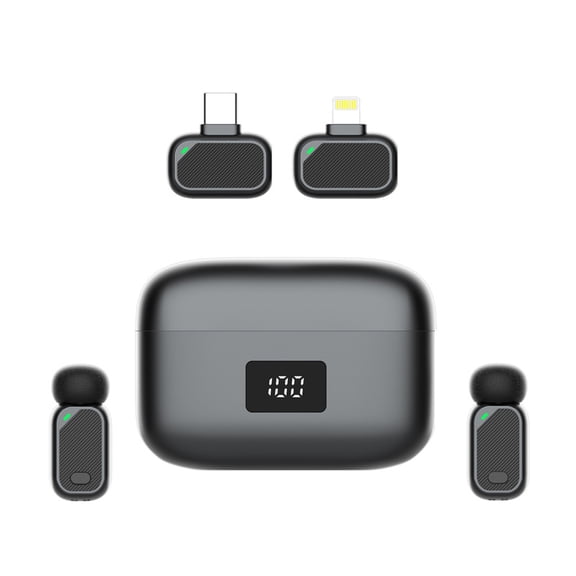 Type-C Lightning Universal Wireless Lavalier Mic Portable for Vlog Shooting and Field Interview