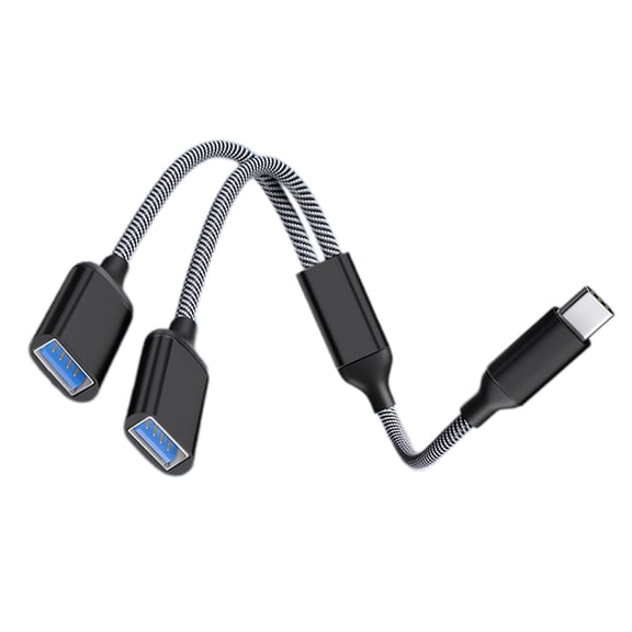 Type C Male to 2 USB Female Jacks Splitter Hub Power Cord Extension Adapter Cable USB Type C Adapter Converter