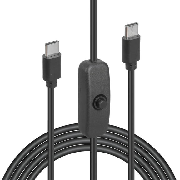 Type-C Male to Male Power Cord 65W Type-C Fast Charging Cable with Switches for Tablet Desk Lamp USB Fan