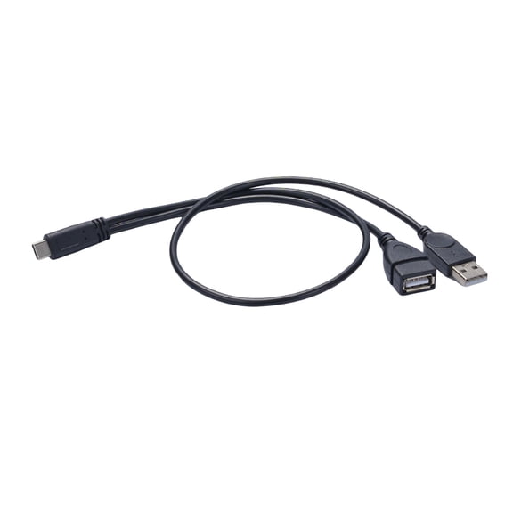 Type C Male to USB 2.0 Female and USB Male OTGs Charging Cable for Smartphones Tablets Supports 5V2A Power Supply