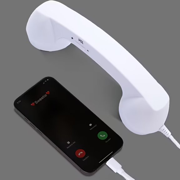 Type-C Microphone for Senior Citizens' Phones,Multi-Color Tangle-Free Cable-Simply Connect to Your Phone to Make Calls,Featuring A Volume Control Button.Design with An Ergonomic External Earpiece