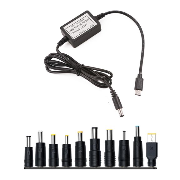 Type C Plug Connector Cable with Adjustable Voltages and Converter Heads Fast Charging Cable Suitable for Home Use
