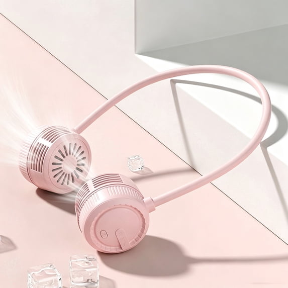 Type C Rechargeable Neck Hanging Fan 3 Speeds Adjustable 360° Rotatable Flexible Hands Free Portable Personal Wearable Fan for Sports Travel