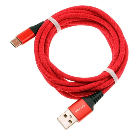 Type-C Red 10ft USB-C Cable for Galaxy S22/Ultra/Plus - Charger Cord Power Wire Long Braided Fast Charge Compatible With Samsung Galaxy S22/Ultra/Plus
