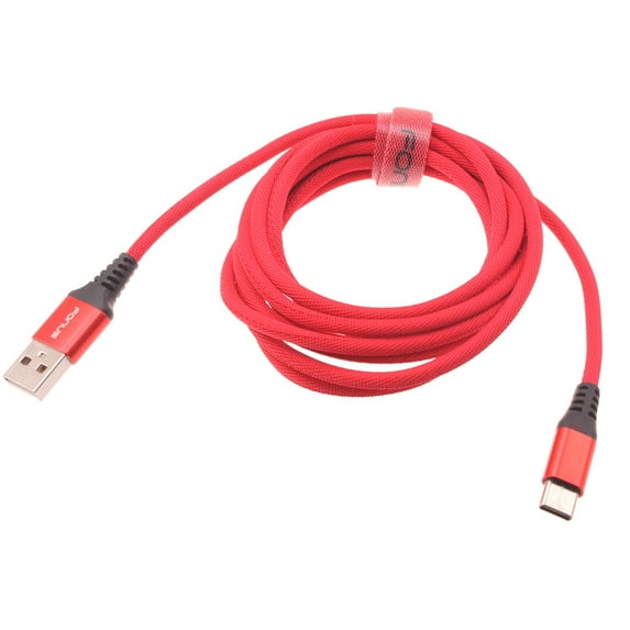 Type-C Red 6ft USB-C Cable for OnePlus 8T Plus (8T+) Phone - Charger Cord Power Wire Long Braided Fast Charge Sync High Speed X9Z Compatible With OnePlus 8T+