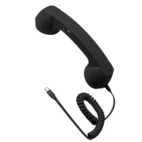 Type-C Retro Phone Handset, 2026 New Wired Receiver with Microphone and Volume Control, Plug and Play Vintage Style, Noise Reduction for Calls, Meetings & Video Conferences, for Home and Office Use