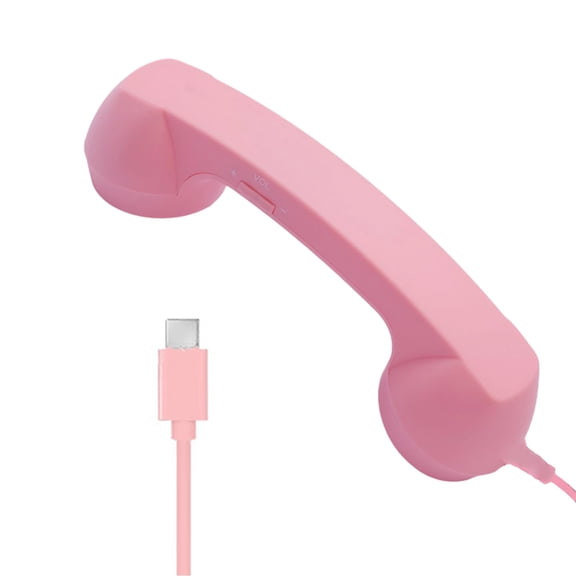 Type-C Retro Phone Handset, 2026 New Wired Receiver with Microphone and Volume Control, Plug and Play Vintage Style, Noise Reduction for Calls, Meetings & Video Conferences, for Home and Office Use