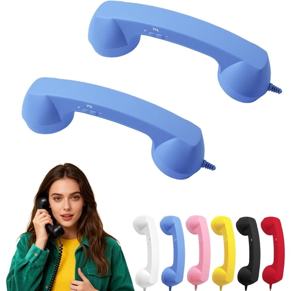 Type-C Retro Phone Handset, for iPhone & Android, Retro/Wired with Microphone, Receiver for Cell Mobile Video Conferences