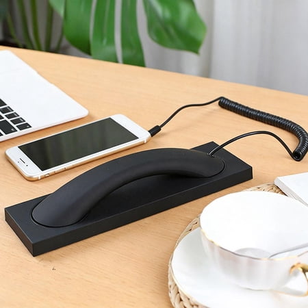 Type-C Retro Telephone Handset – Wired Receiver for Smartphones, Android & iPhone, Vintage Landline Style Earpiece with Microphone, One-Key Answer for Clear Calls