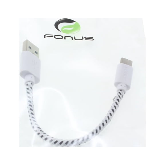 Type-C Short USB Cable for Wiko Ride 3 Phone - Charger Cord Power Wire USB-C Braided Fast Charge compatible with Wiko Ride 3